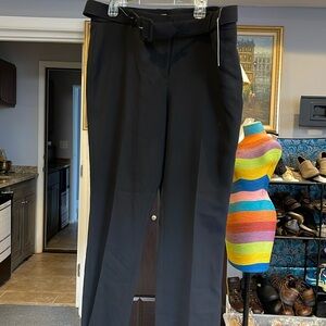 Tahari black slacks, belted, side pockets, petite, office pants, NWT, plus size